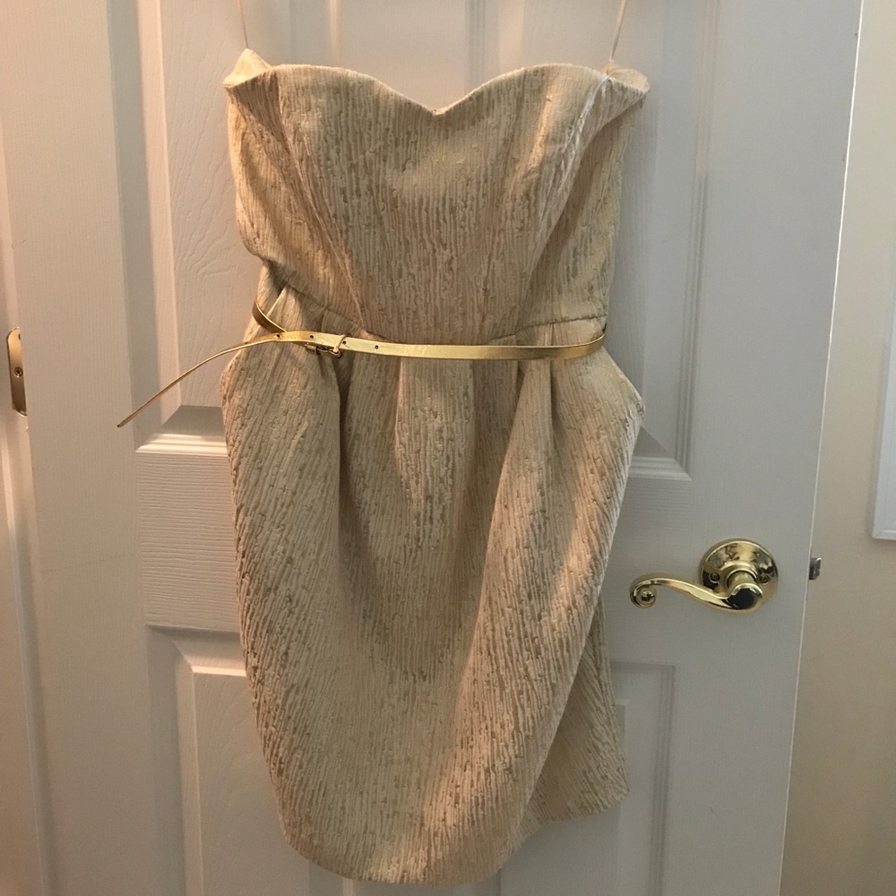 Gold and white party dress